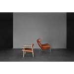 Fredericia Fauteuil Wegner Ox, chrome brossé - cuir cognac