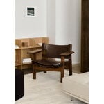 Fredericia The Spanish Chair, pelle di cavallo marrone scuro - noce oliato, immagine decorativa