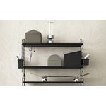 String Furniture String shelf 58 x 30 cm, 3-pack, black stained ash