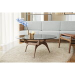 Brdr. Krüger TRIIIO coffee table, 90 cm, fumed oak - bronze glass, decoration image