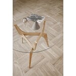 Brdr. Krüger TRIIIO coffee table, 90 cm, oiled oak - clear glass, decoration image