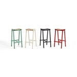 HAY Tabouret de bar Taburete 8, modèle bas, 65 cm, rouge signal - chêne laqué