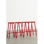 HAY Taburete 8 bar stool, high, 75 cm, signal red - lacquered oak, decoration image