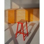 HAY Taburete 8 bar stool, high, 75 cm, signal red - lacquered oak, decoration image