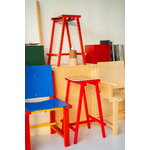 HAY Tabouret de bar Taburete 8, modèle bas, 65 cm, rouge signal - chêne laqué