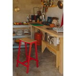 HAY Taburete 8 bar stool, low, 65 cm, signal red - lacquered oak