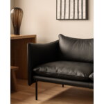 Fogia Tiki 2-seater sofa, black steel - black Elmosoft leather, view 7