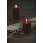 Uyuni Lighting LED pillar candle, 7,8 x 10 cm, rustic texture, carmine red, decoration image