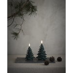 Uyuni Lighting LED Christmas tree candle, 10 x 15 cm, pine green, decoration image