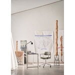 Vipp 453+ Swivel chair, polished frame - bosco green leather, with castors, decoration image
