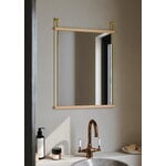 Woud Suspended mirror, 50 x 70 cm, white lacquered oak - brass