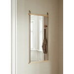 Woud Suspended mirror, 50 x 114 cm, white lacquered oak - brass