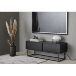 Woud Credenza Virka, bassa, nera