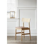 Woud Pause dining chair 2.0, oiled oak - cognac leather