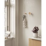 Woud Around wall hanger, large, white pigmented oak - brass