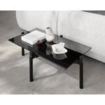 Wendelbo Notch soffbord, rektangulärt, M, svart glas - svartbetsad ek