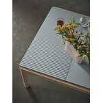 Muuto Couple coffee table, 80 x 84 cm, plain/wavy, pale blue - oak