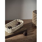 Ferm Living Cestino Ceramic, ovale, bianco naturale, vista 3