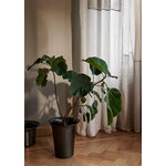 ferm LIVING Panier haut Spun Alu, aluminium noir