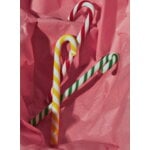 Kosta Boda Polka candy cane glass ornament, 170 mm, white - yellow, decoration image