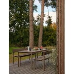 Muuto Linear Steel bench with backrest, 170 cm, taupe, decoration image