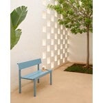 Muuto Linear Steel bench with backrest, 110 cm, pale blue, decoration image