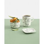 Marimekko Oiva - Piirto Unikko cup and plate set, white - gold, decoration image