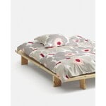 Marimekko Unikko sateen duvet cover, 240 x 220 cm, off-white - warm grey - pink, decoration image