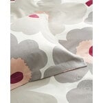 Marimekko Unikko sateen pillowcase, 50 x 60 cm, off-white - warm grey - pink, decoration image