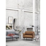 Muuto Fauteuil Outline, métal noir - Refine cuir cognac, image décorative