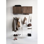 String Furniture String cabinet with swing door, 58 x 30 cm, walnut