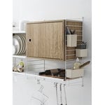 String Furniture String cabinet with swing door, 58 x 30 cm, oak