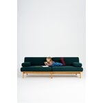 TAKT T19 Spoke Sofa with armrests, oak - dark blue Kvadrat Autumn 0791, decoration image