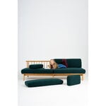 TAKT T19 Spoke Sofa with armrests, oak - dark blue Kvadrat Autumn 0791, decoration image