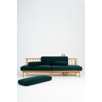 TAKT T19 Spoke Sofa with armrests, oak - dark blue Kvadrat Autumn 0791, decoration image