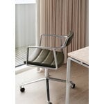 Vipp 452 Swivel tuoli, kiillotettu runko - bosco nahka, pyörät, näkymä 2