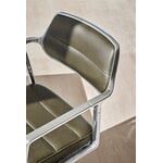 Vipp 453+ Swivel chair, polished frame - bosco green leather, with castors, decoration image