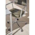 Vipp 453+ Swivel chair, polished frame - bosco green leather, with castors, decoration image
