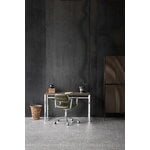 Vipp 453+ Swivel chair, polished frame - bosco green leather, with castors, decoration image