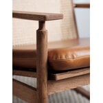 Warm Nordic Swing rocking chair, teak - Silk cognac leather