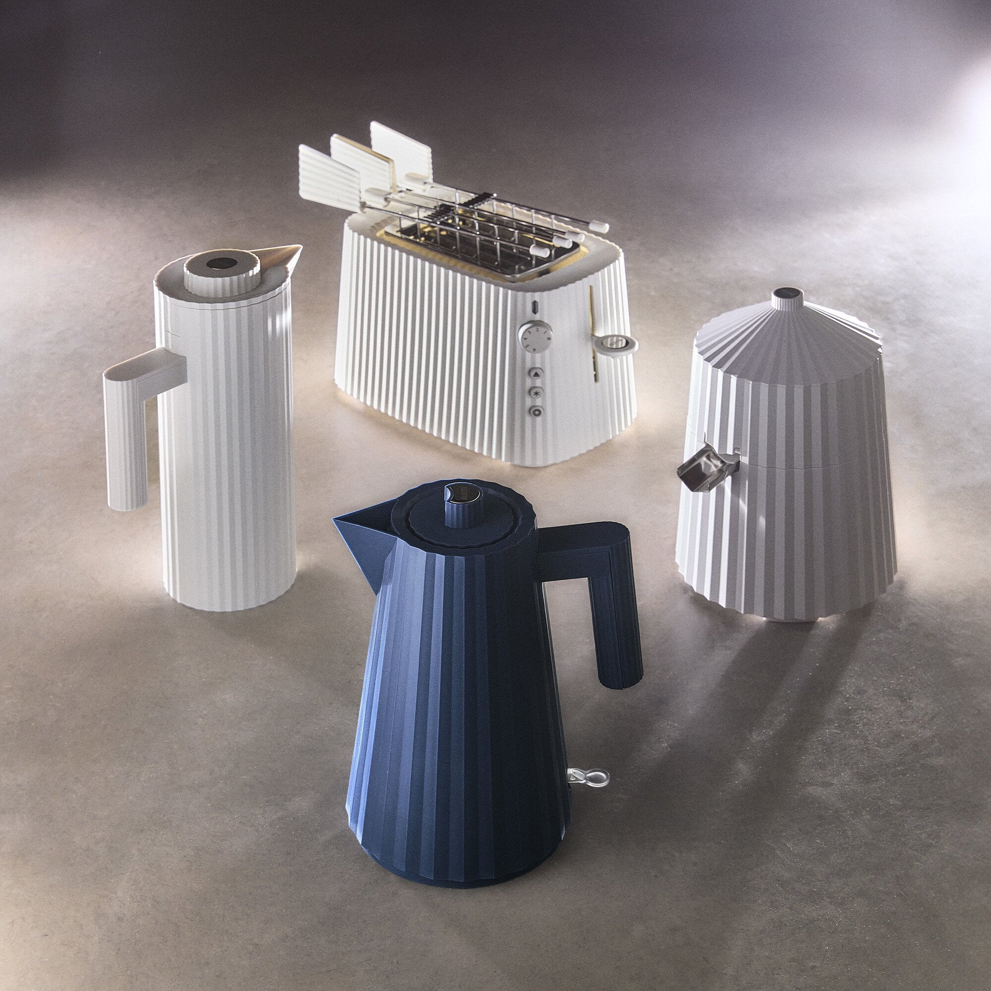 Alessi Plissé electric kettle, 1 L, blue | Finnish Design Shop
