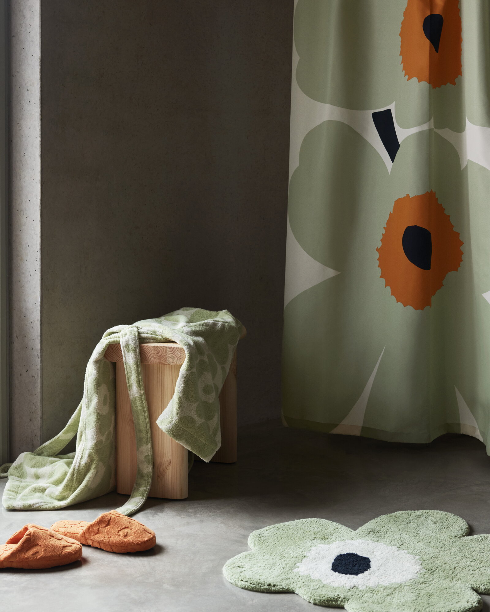Marimekko Unikko Bathroom Rug Sage Off white Finnish Design Shop Marimekko Unikko Bathroom Rug Sage Off white Finnish Design Shop