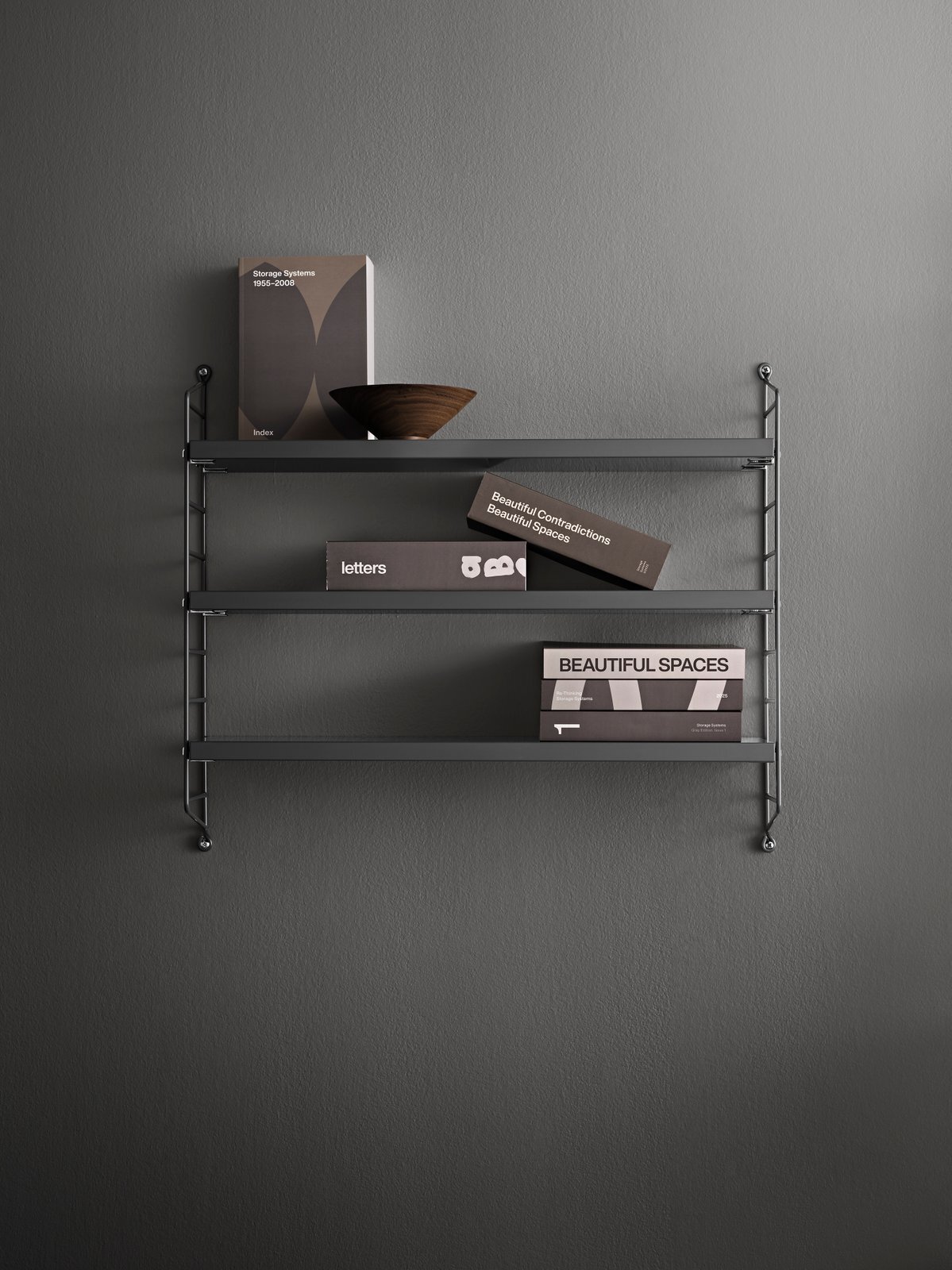 String Furniture String Pocket shelf, dark grey | Finnish Design Shop NL