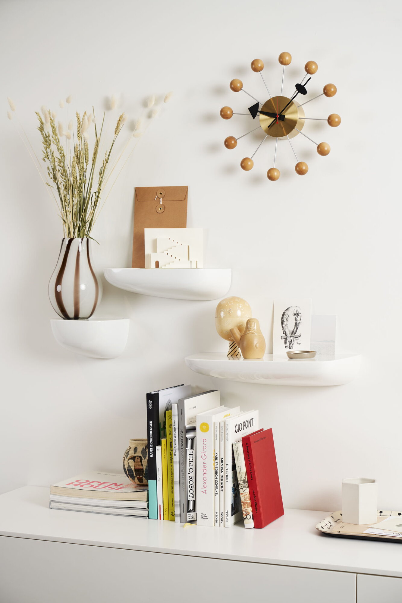 Vitra Ball Clock, cherry | Finnish Design Shop