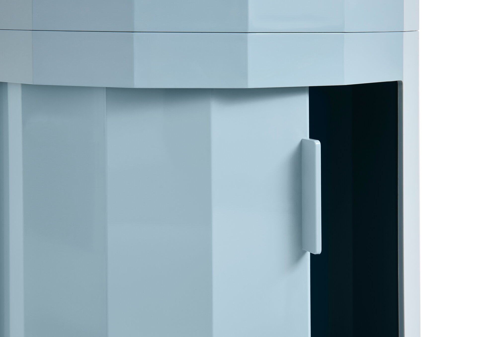 HAY Facet cabinet incl. feet and castors, low, misty blue