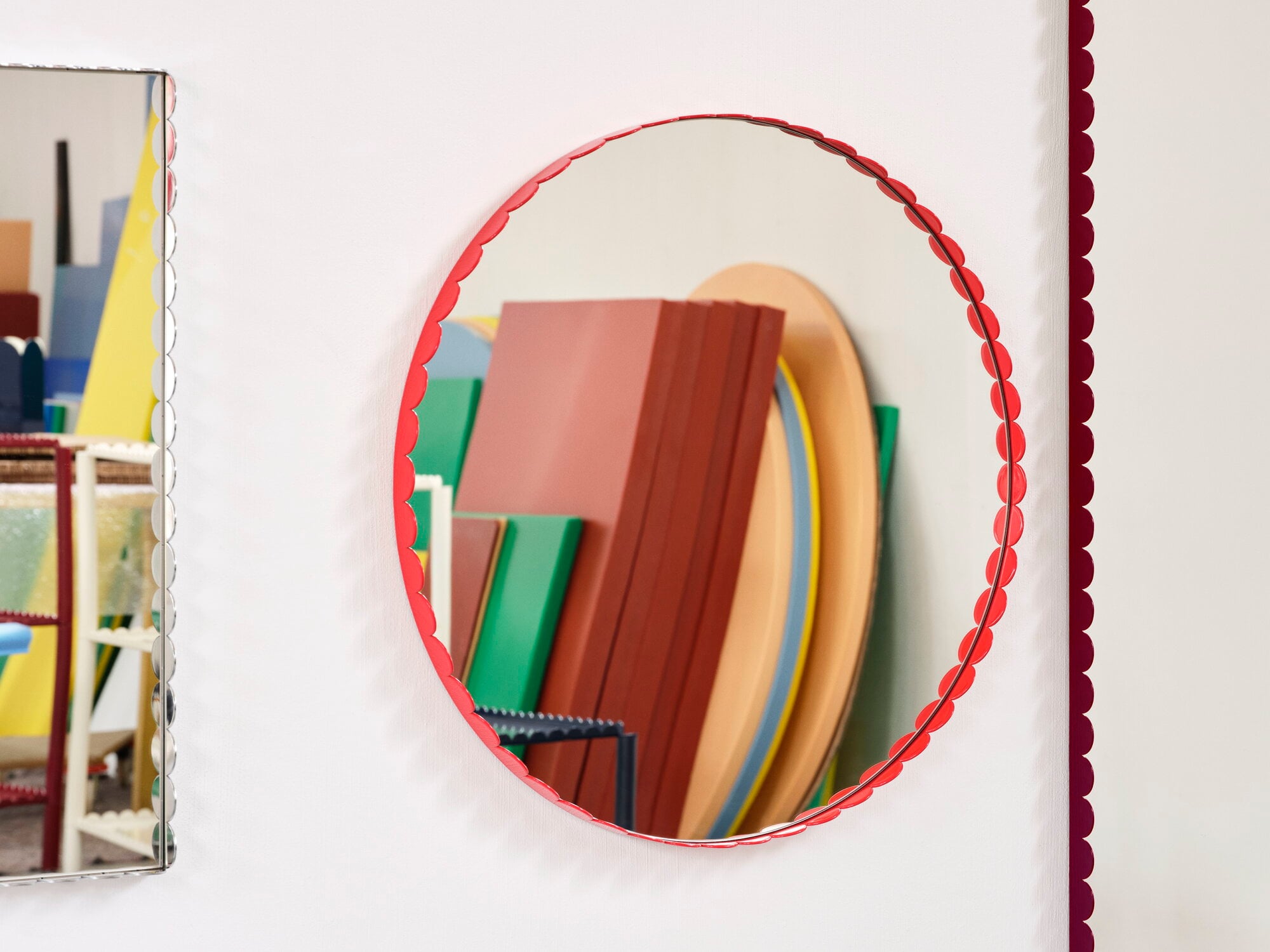 HAY Arcs Mirror round, red | Finnish Design Shop