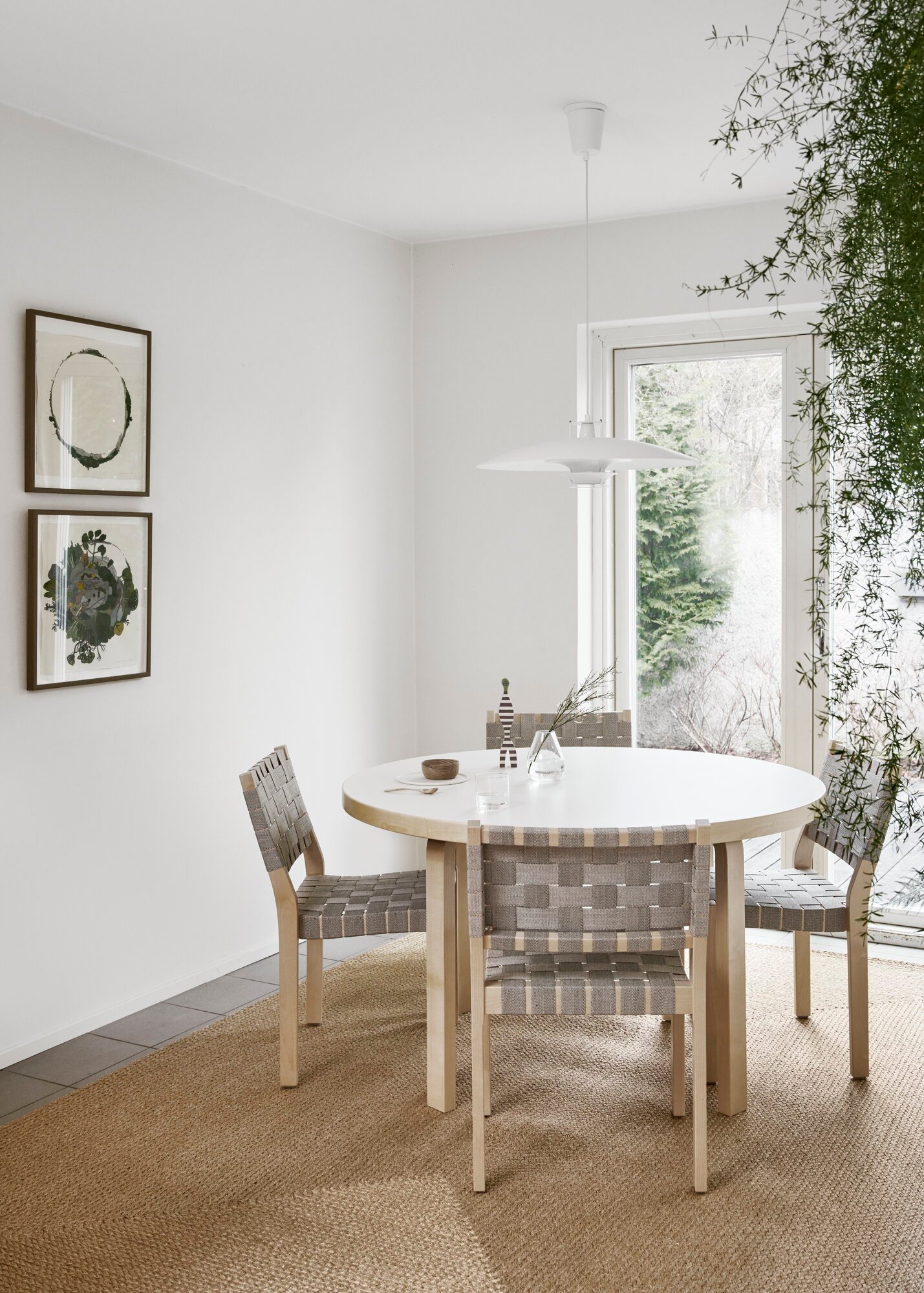 Artek Aalto chair 611, birch - natural/black webbing