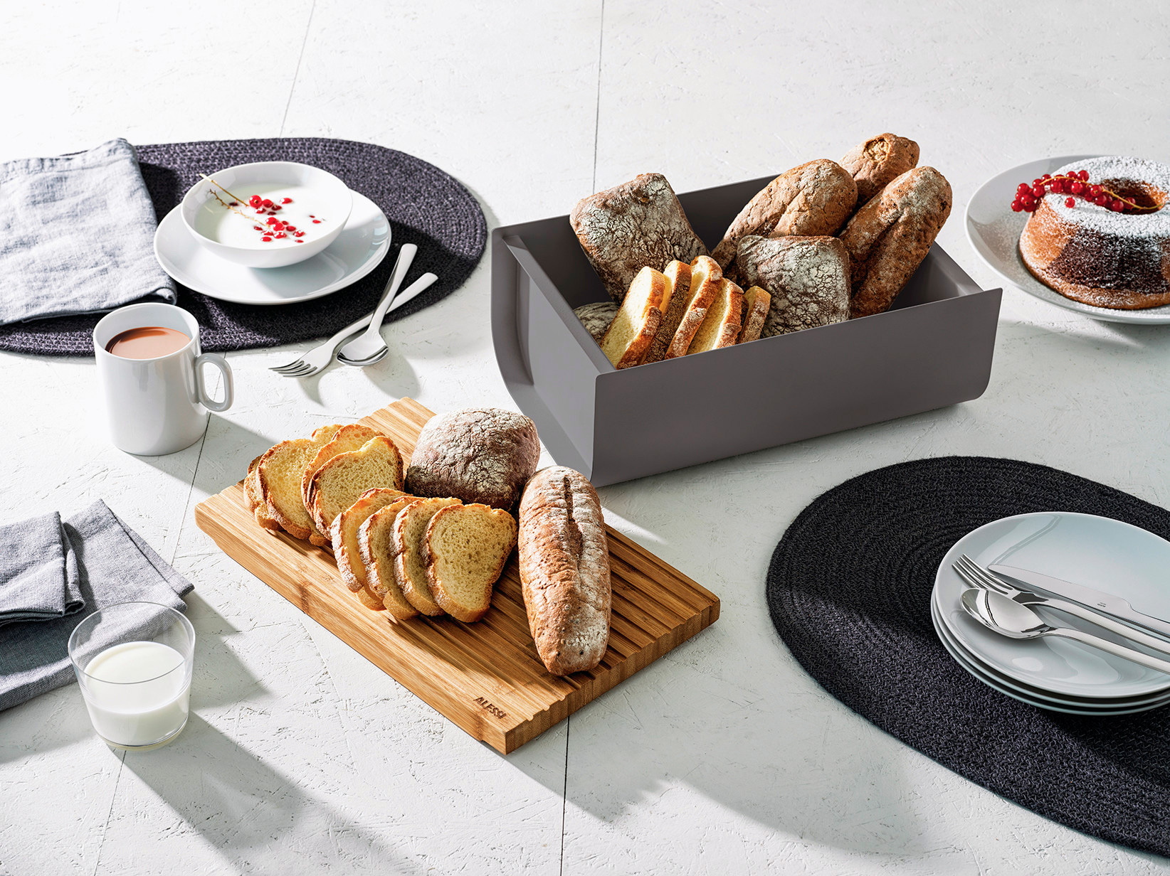 Alessi Mattina breadbox, dark grey | Finnish Design Shop