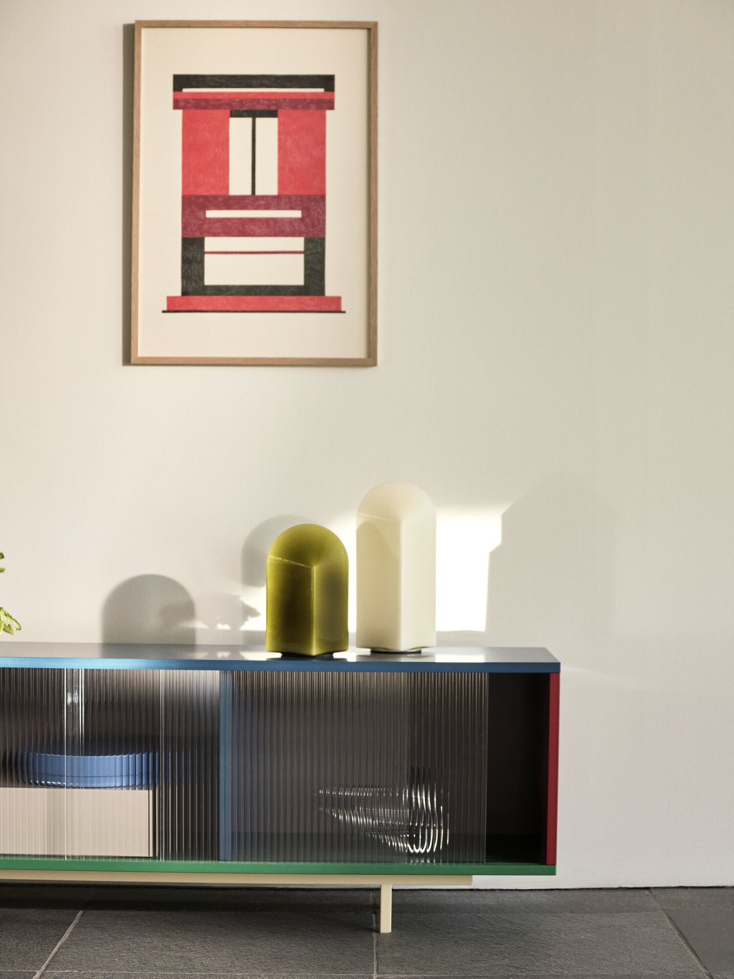HAY Colour Cabinet w/ glass doors, floor, 180 cm, multicolour