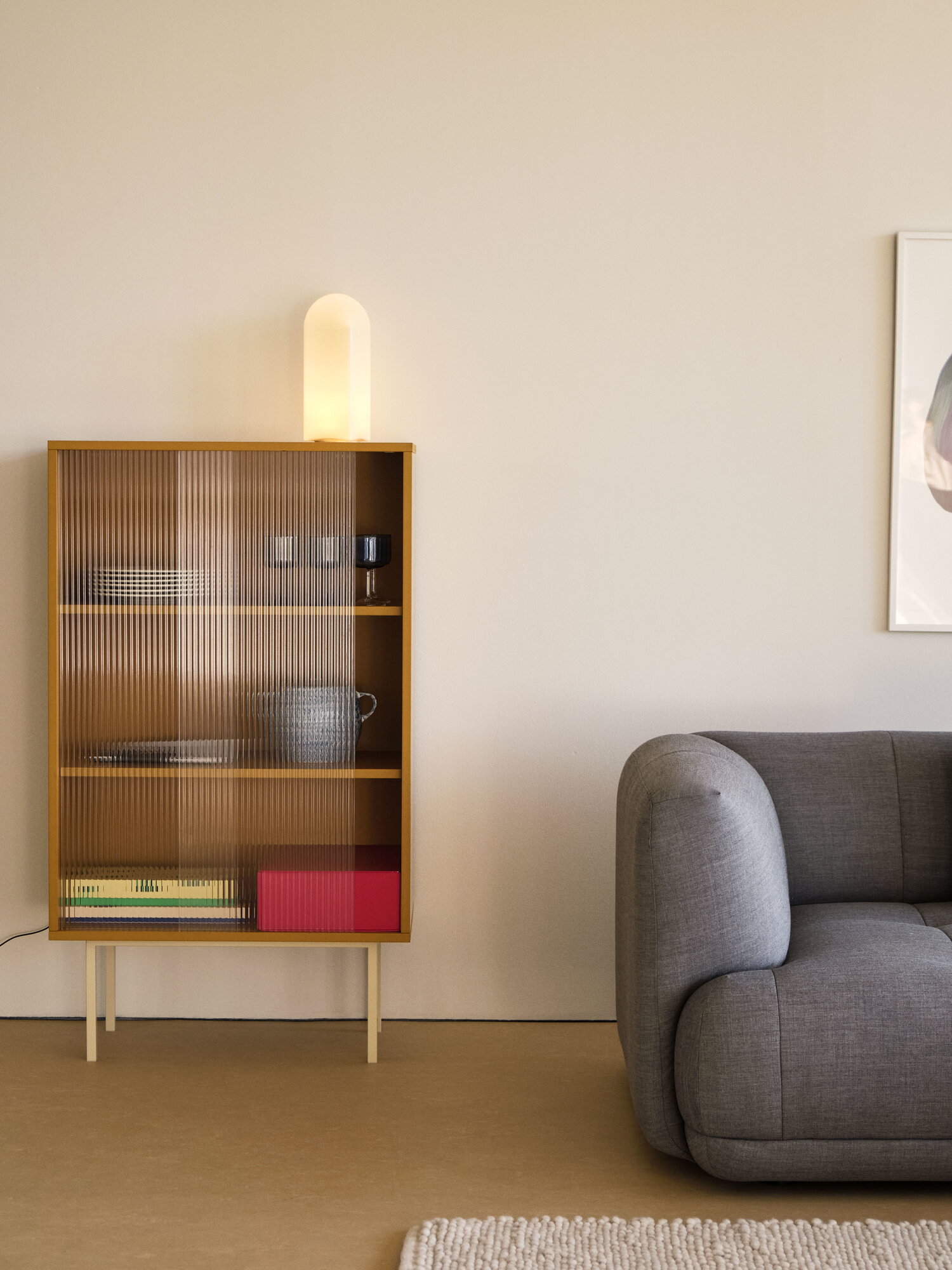 HAY Colour Cabinet kaappi lasiovilla, korkea, keltainen | Finnish ...